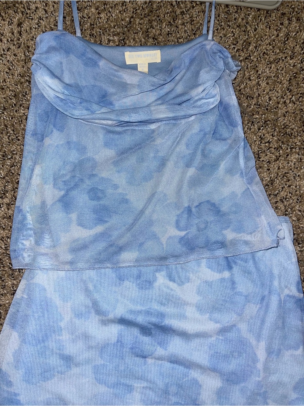 Light Blue Floral Skirt Set